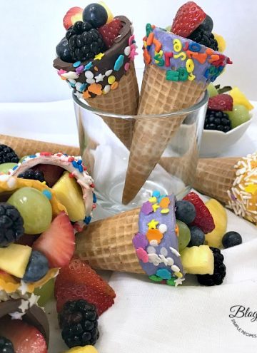 Candy Dipped Fruit Cones - feature