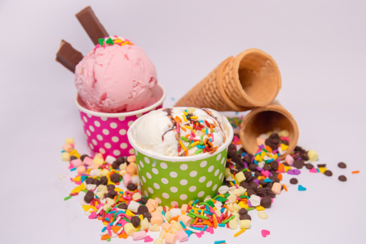 Ice Cream in colorful cups