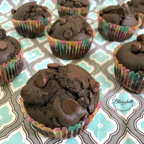 Low-Sugar Double Chocolate Muffins - feature