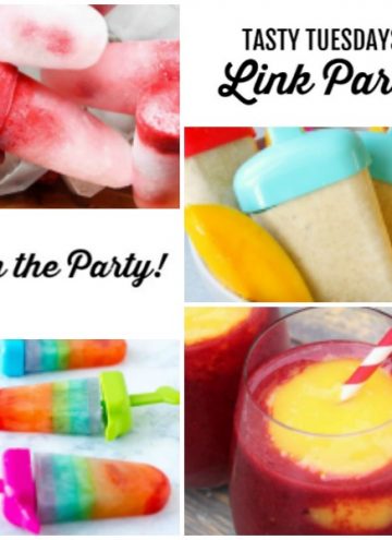 collage of Tasty Tuesdays' Link Party features for July 30