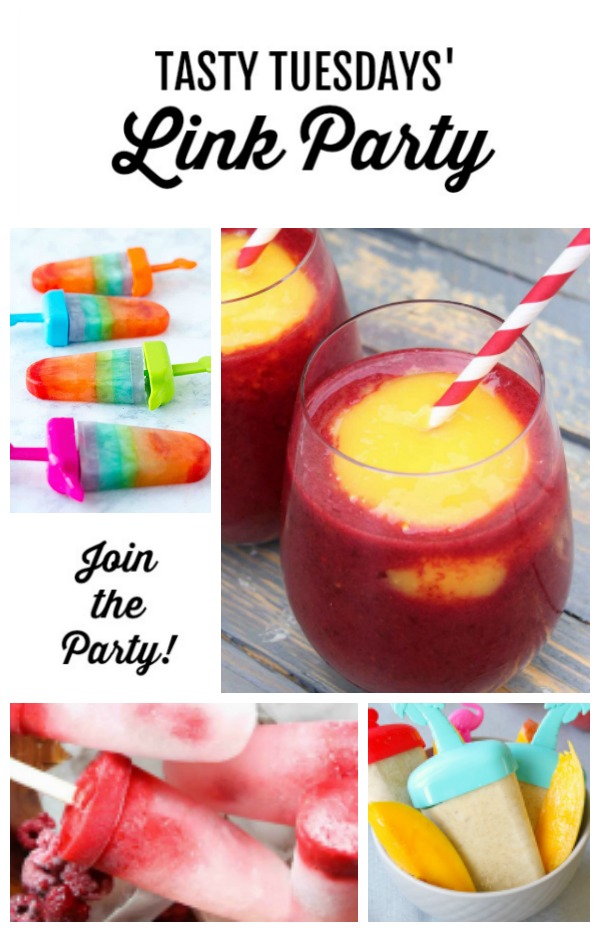 collage of Tasty Tuesdays' Link Party features for July 30