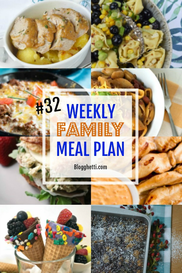 Weekly Family Meal Plan #32 collage