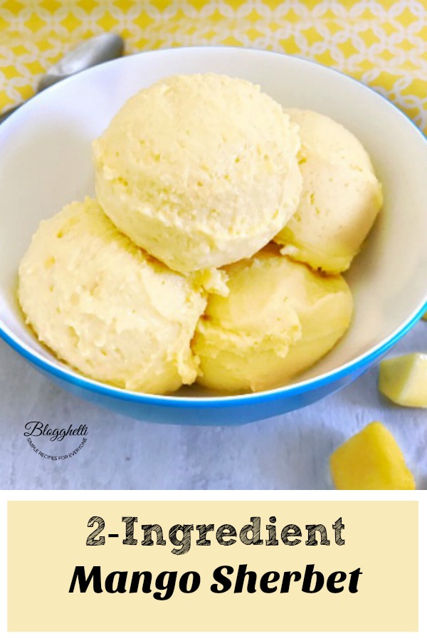 2 Ingredient Mango Sherbet - pin