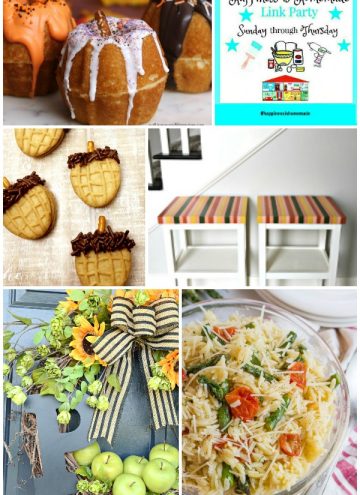 Collage of Happiness is Homemade Link Party features for August 29