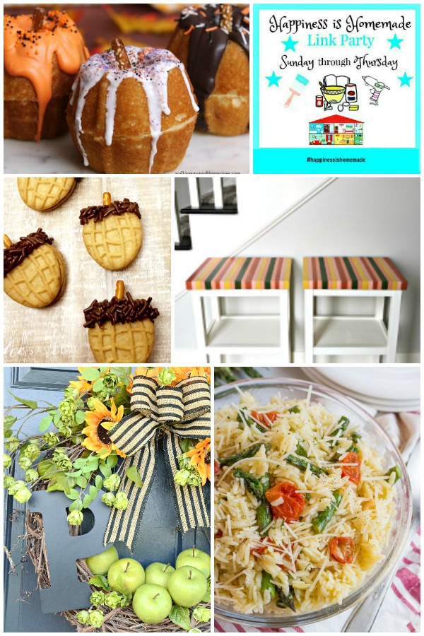 Collage of Happiness is Homemade Link Party features for August 29