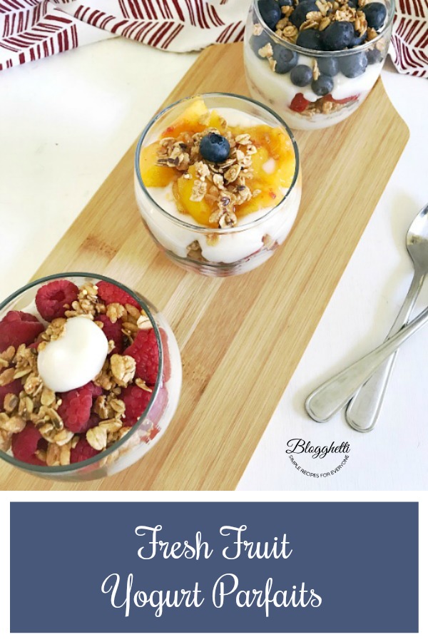 3 containers of Fresh Fruit Yogurt Parfaits