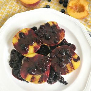 Grilled Peaches with Blueberry Syrup - square