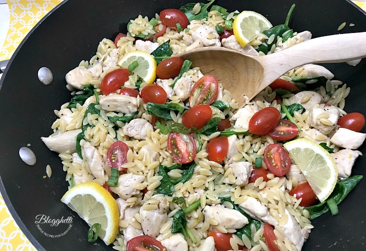 Lemon Chicken Orzo cooked in one pot