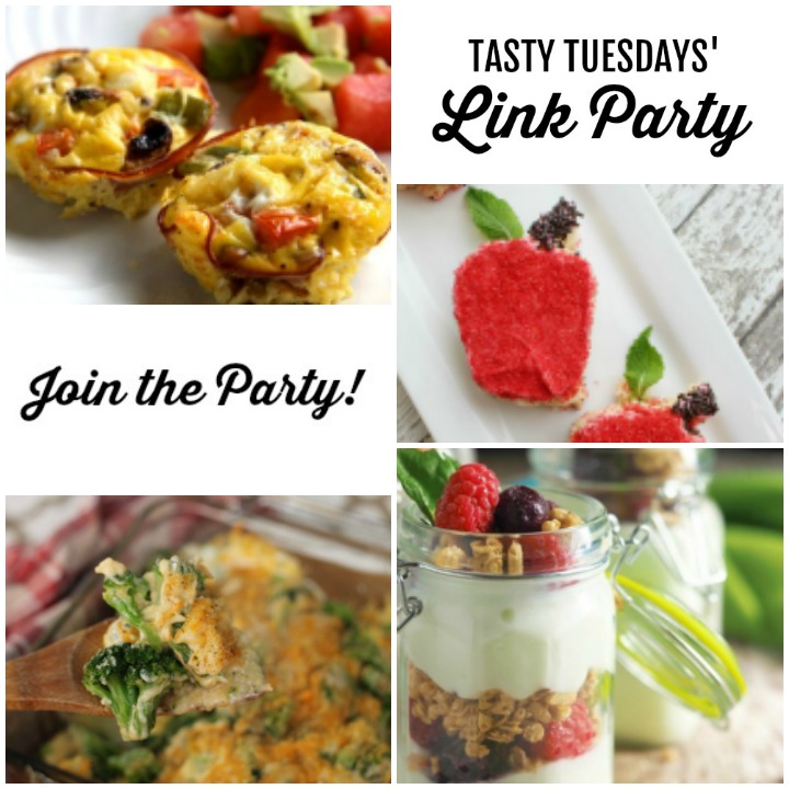 Tasty Tuesdays' Link Party Collage of features for Aug 13