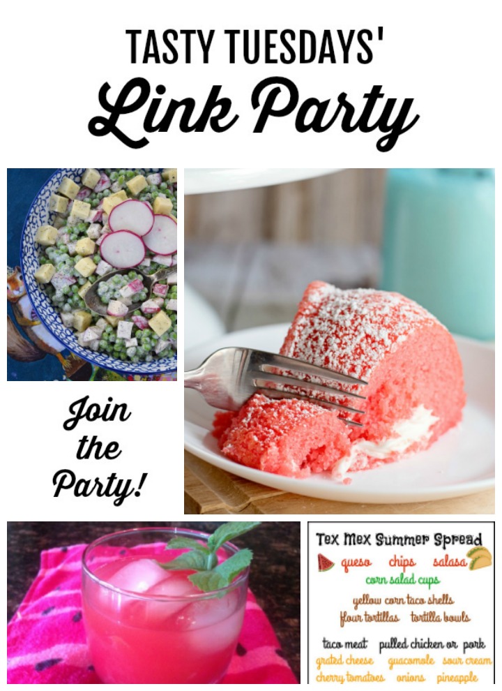 Tasty Tuesdays' Link Party Collage of features for Aug 27