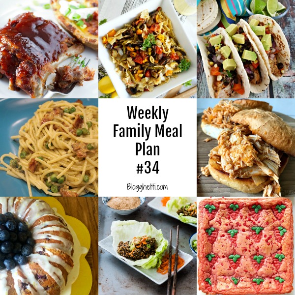 Weekly Family Meal Plan #34