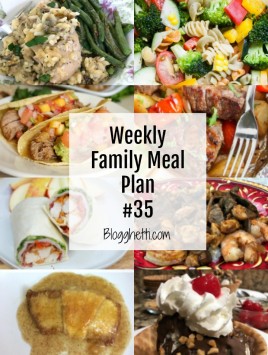 Weekly Family Meal Plan #35 collage of this week's family meal plan