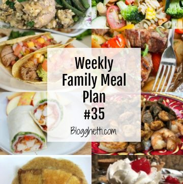collage of this week's family meal plan