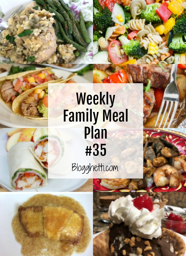 collage of this week's family meal plan