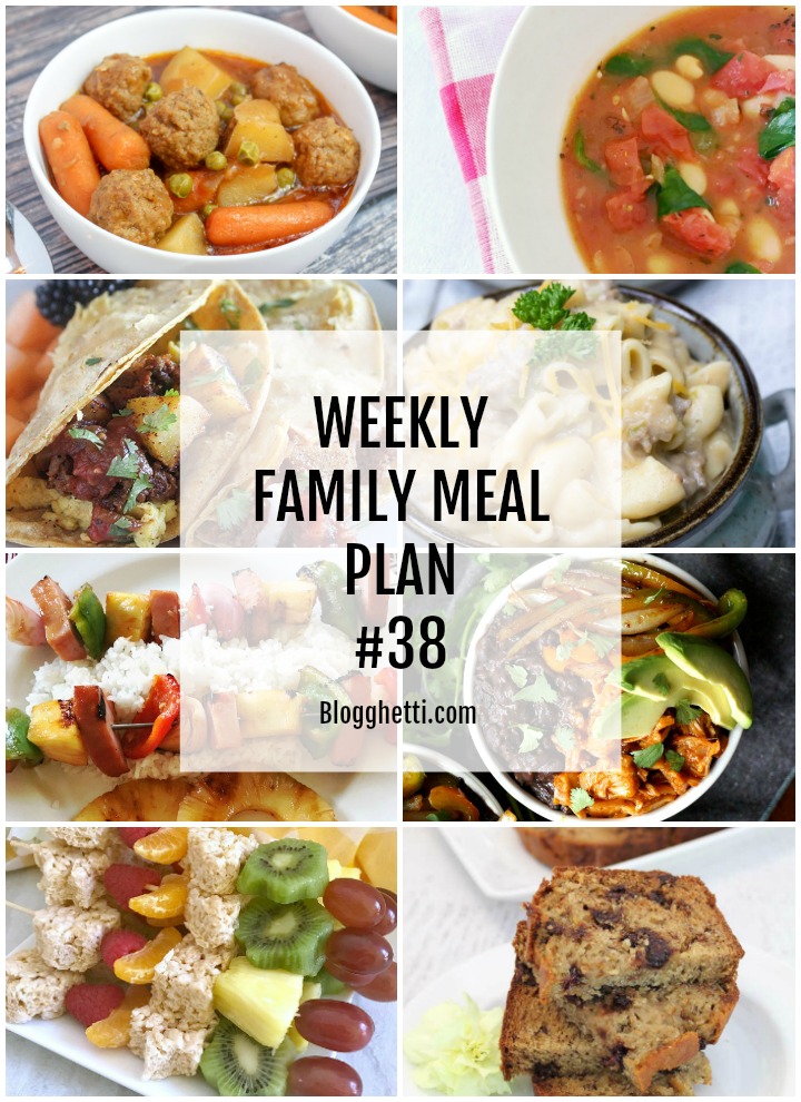 Collage of Weekly Family Meal Plan #38