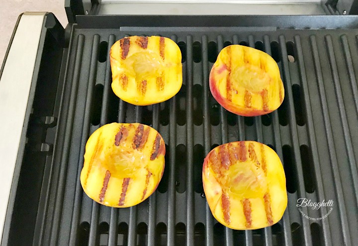 grill marks on fresh peaches
