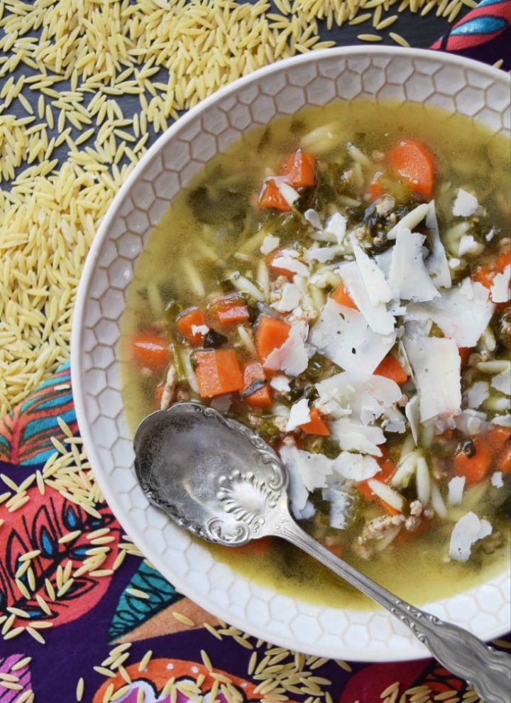 Italian wedding orzo soup