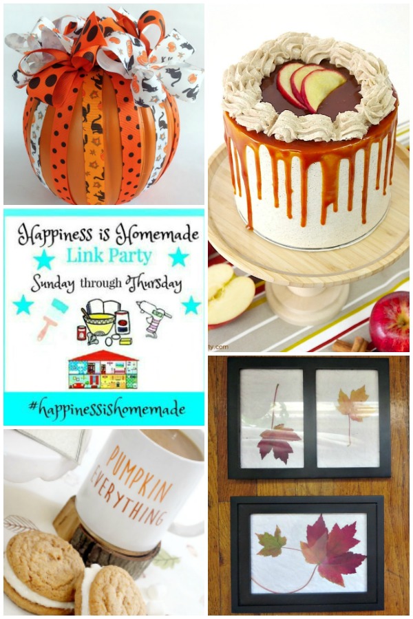 collage of features for this weeks Happiness is Homemade Link Party