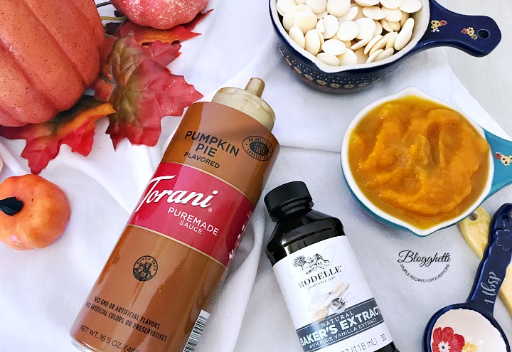 Ingredients for Pumpkin spice white hot chocolate