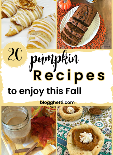 20 delicious pumpkin recipes collage with text overlay