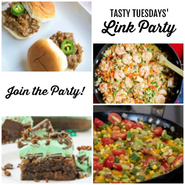 Tasty Tuesdays' Link Party Collage of features for Sept 10 square