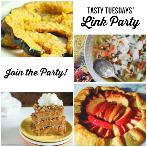 Tasty Tuesdays' Link Party Collage of features for Sept 17 square