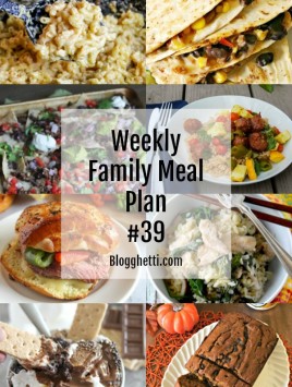 Weekly Family Meal Plan 39 collage of food