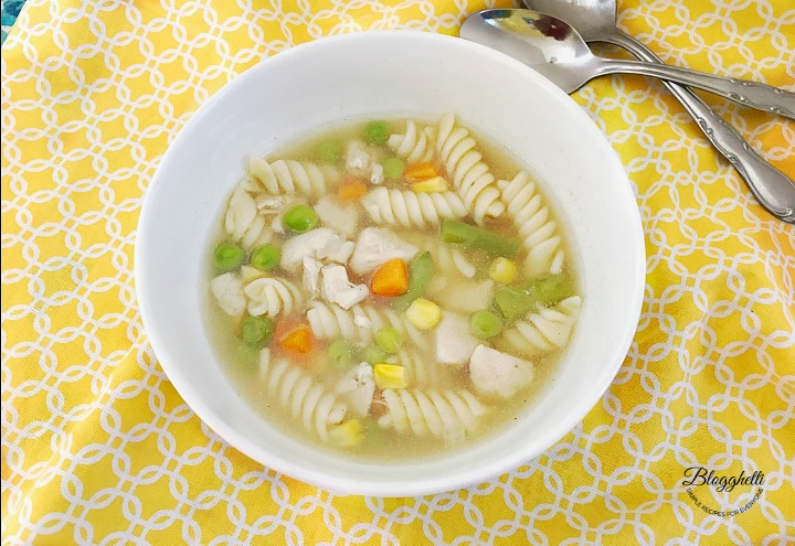 bowl of chicken noodle soup