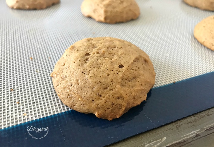 close up of baked Pumpkin cookie fresh out of oven