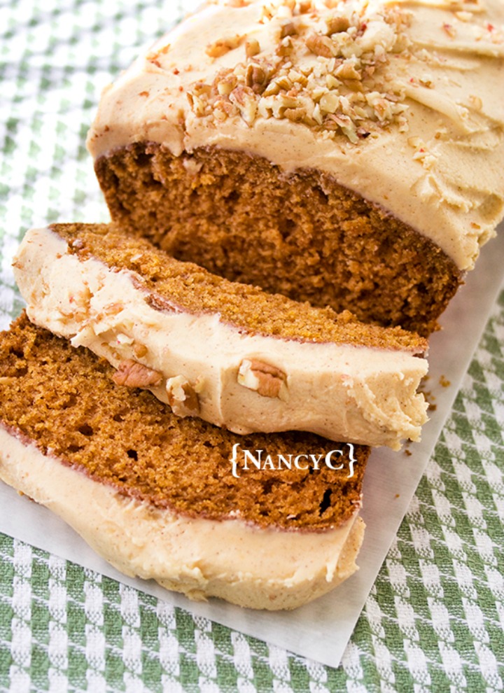 pumpkin bread with pumpkin buttercream