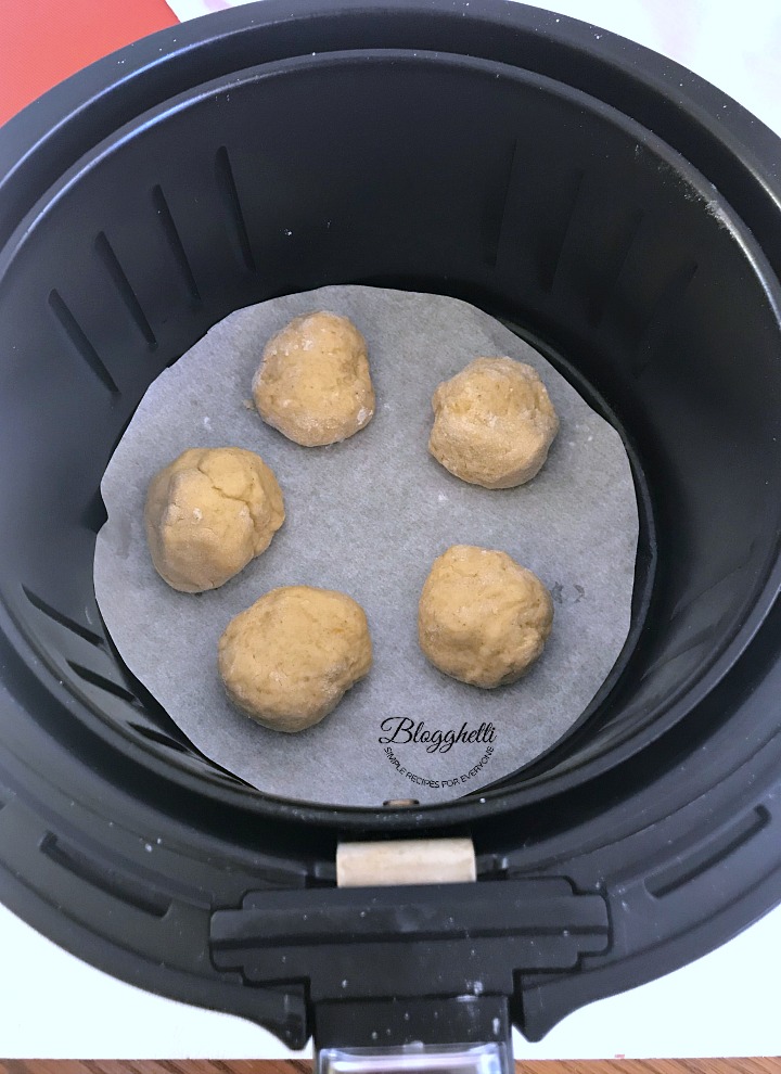 pumpkin donut dough balls in air fryer