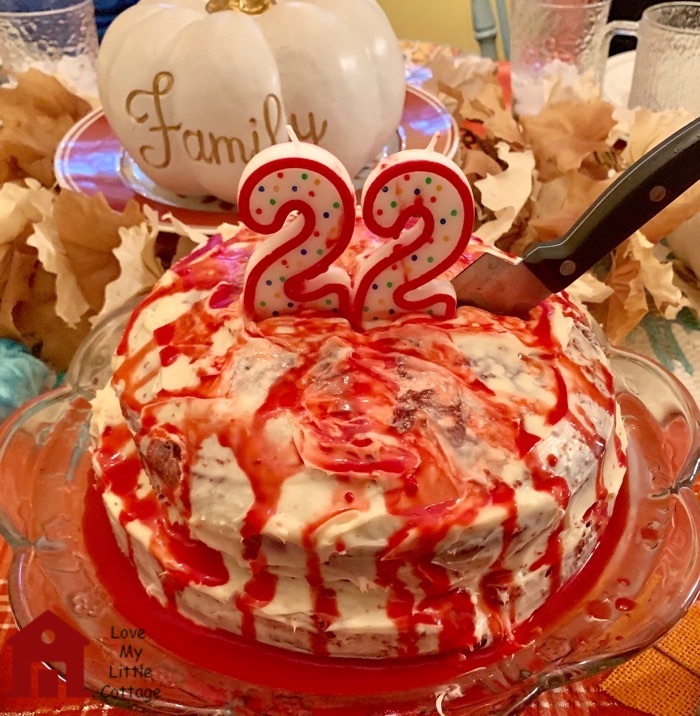 spooky red velvet birthday cake