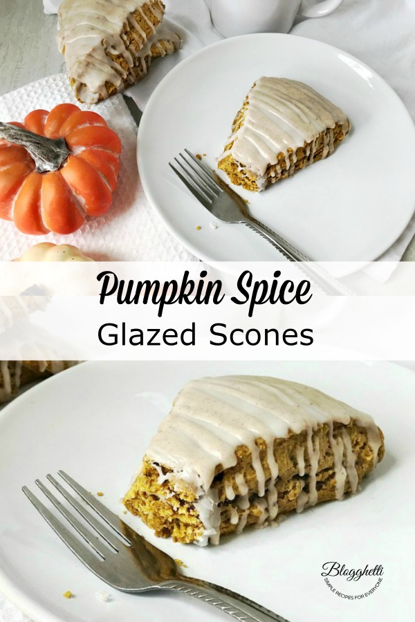 Pumpkin Spice Glazed Scones collage for pin