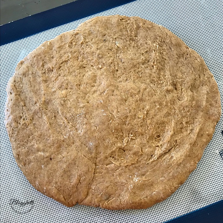 Pumpkin Spice Scone dough rolled out on baking sheet