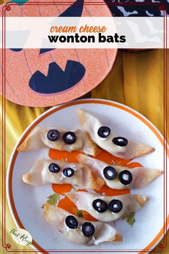 cream-cheese wonton bats