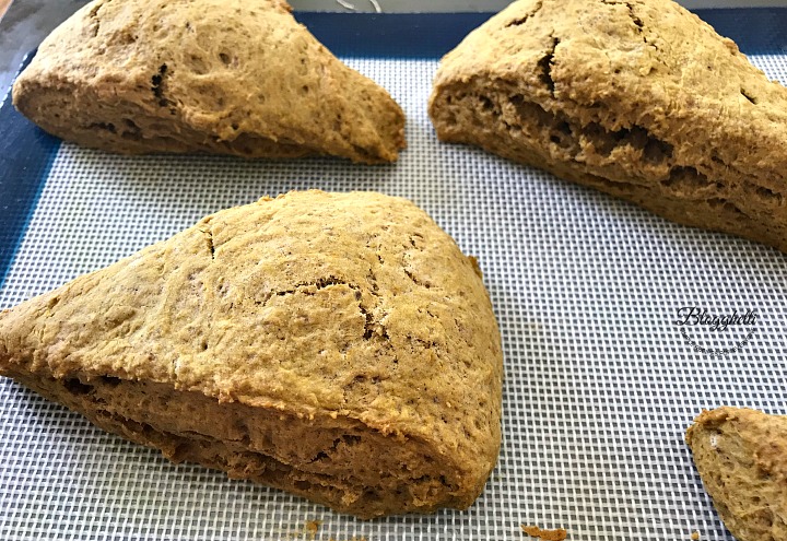 pumpkin spice scones baked and cooling