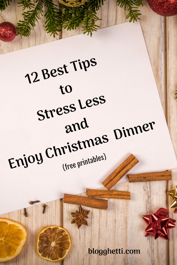 12 Best Tips to Stress Less and Enjoy Christmas Dinner pin image