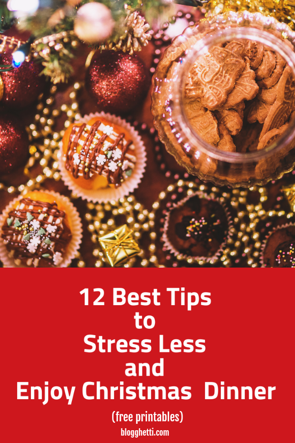 12 Best Tips to stress less and enjoy Christmas dinner survival guide pin image