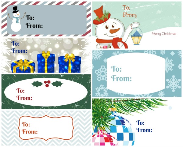 7 Christmas Gift Tags to print