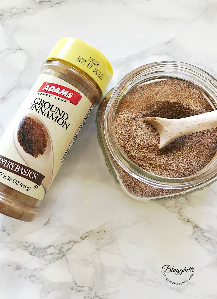 Adams Extract - cinnamon and cinnamon sugar in mason jar