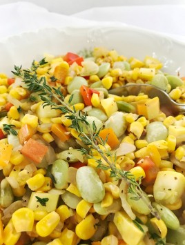 close up of Easy Southern Succotash