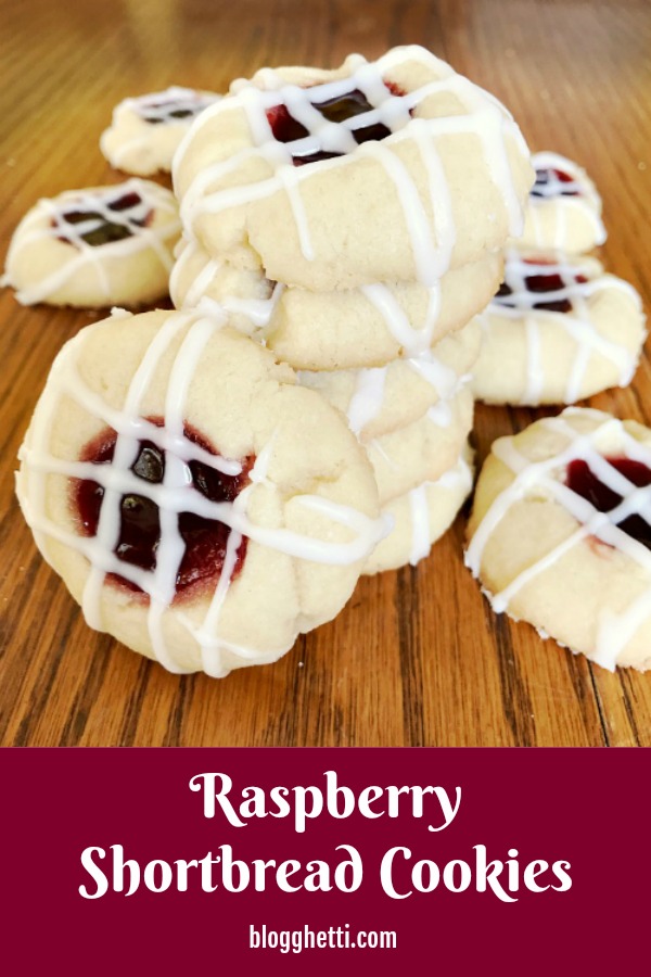 Raspberry Shortbread Cookies - pin image