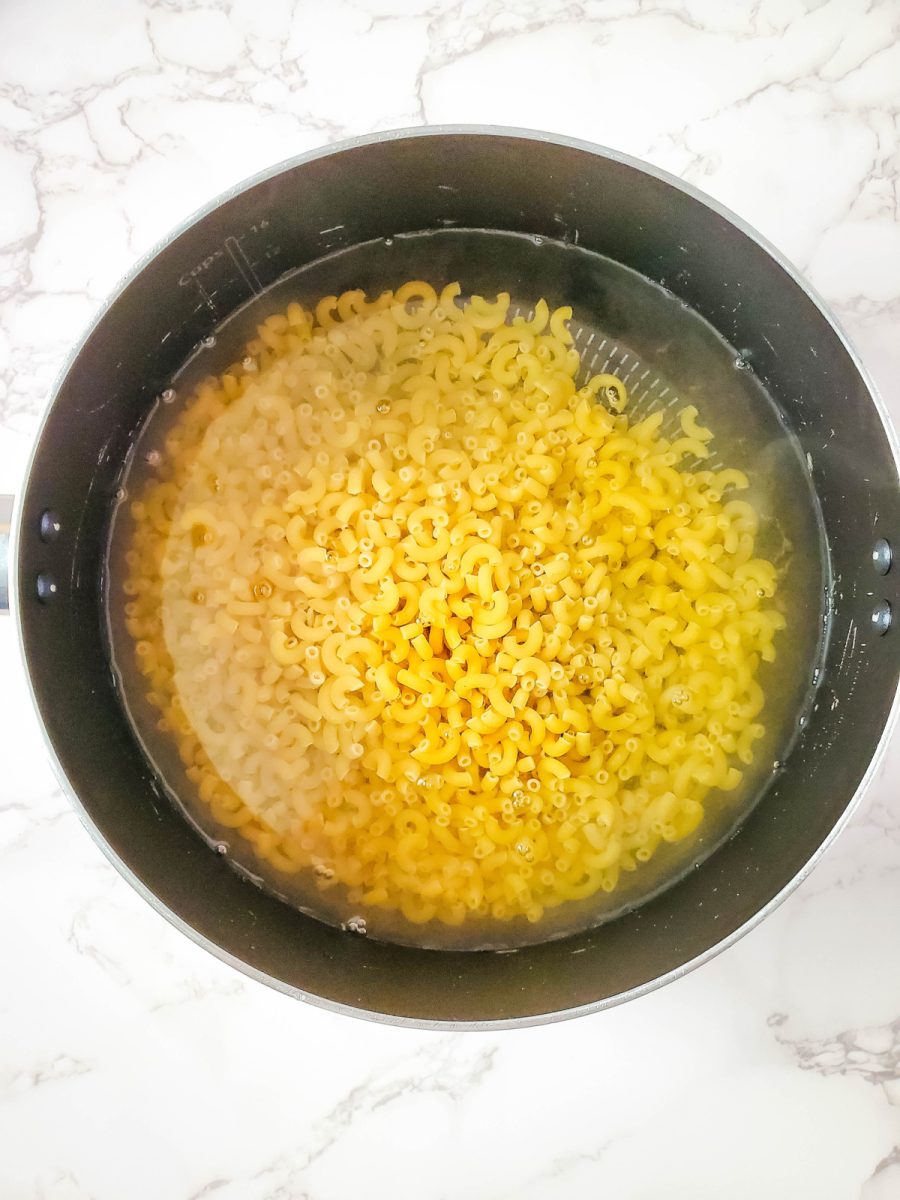 boiling pasta in large pot