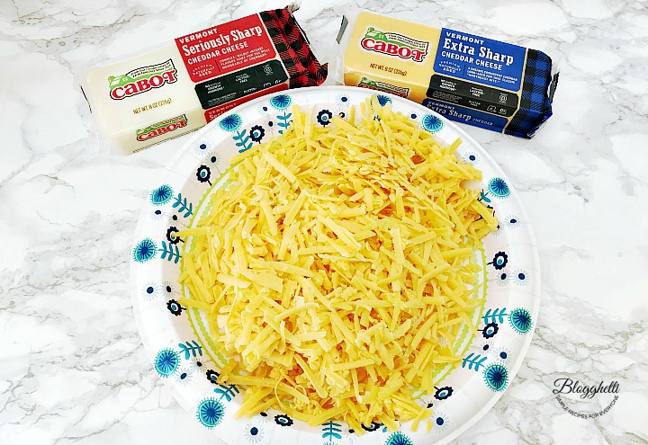 grated Cabot sharp cheddar cheese