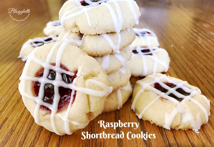 stack of Raspberry Shortbread Cookies