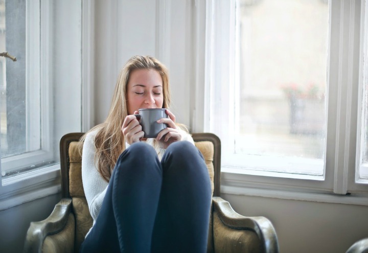 woman relaxing with coffee