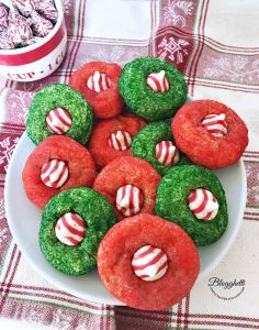 Candy Cane Blossom Cookies