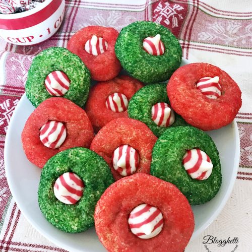 Candy Cane Blossom Cookies