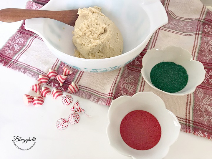 Candy cane blossoms cookie dough