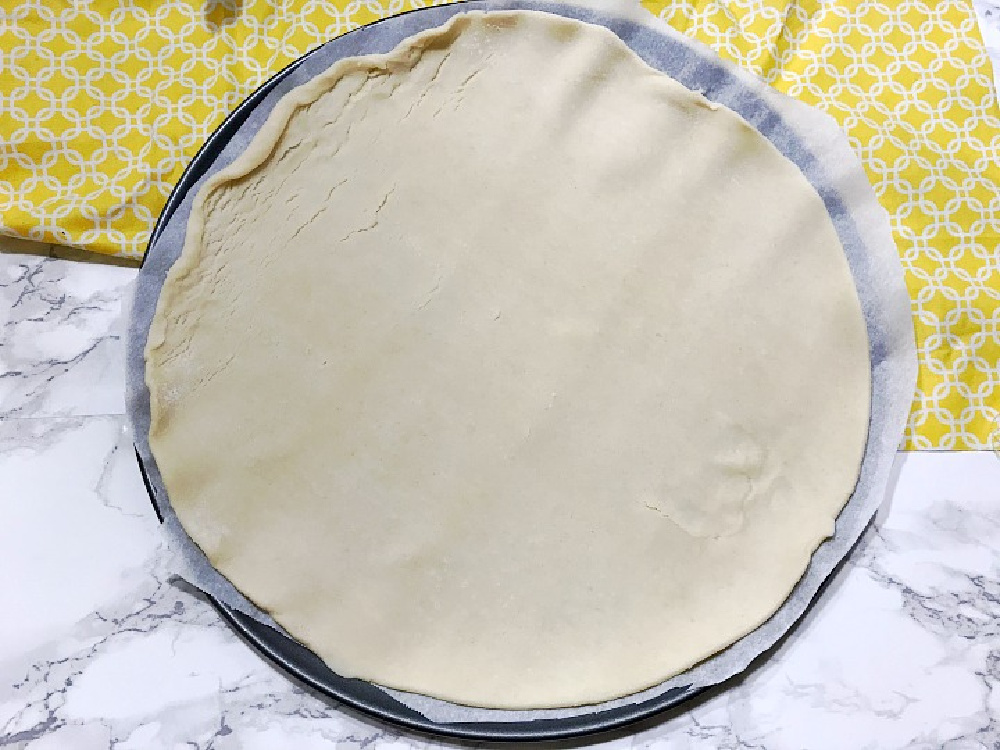 pie crust on baking sheet